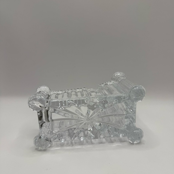 Vintage Clear Glass Lead Crystal Tape Dispenser Desk Accessory - Picture 6 of 8